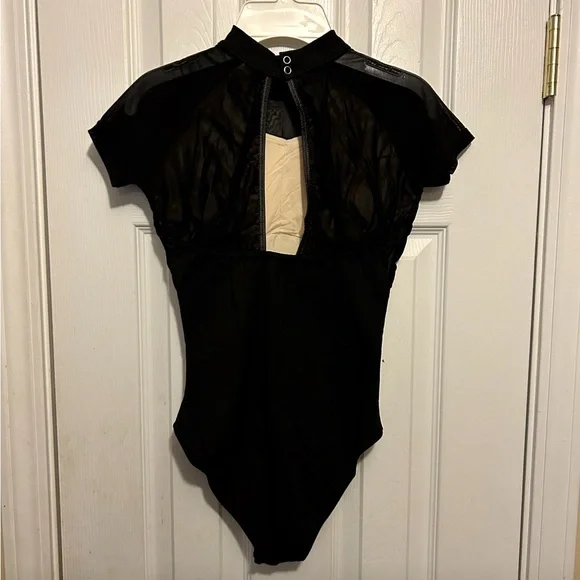 Ballet🩰Leotards for Women👩🏽Turtleneck Short Sleeve Dance Bodysuit Sz M - Picture 5 of 9